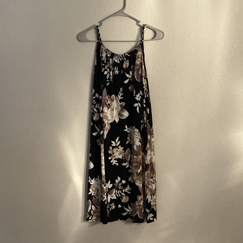 White House Black Market Black and Cream Dress